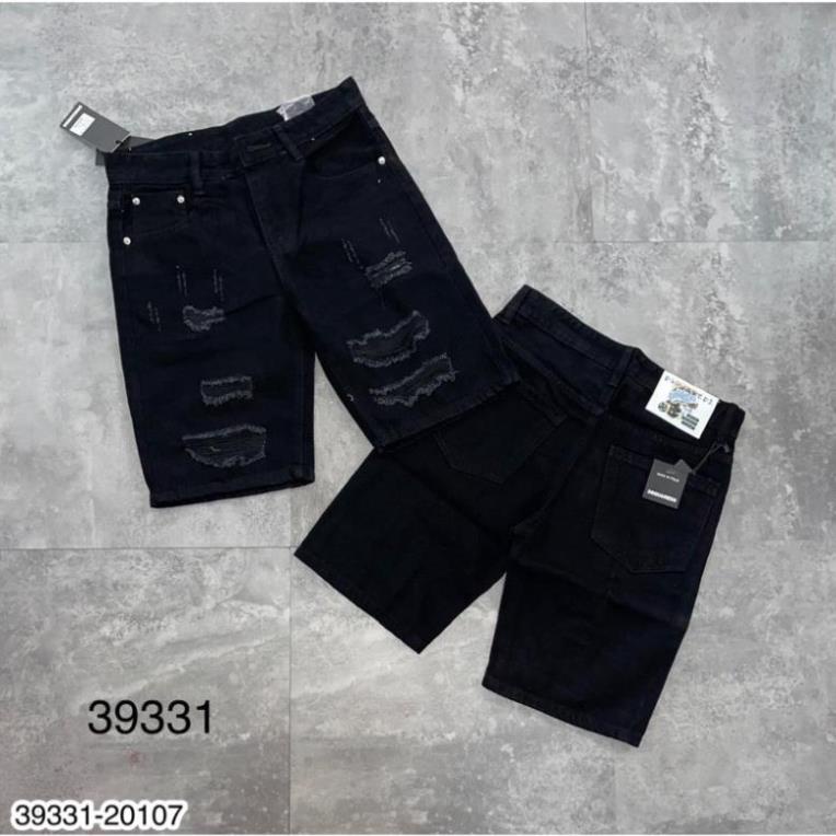 Quần Ngố Bò Rách Siêu Chất - Quần Jeans Nam Rách Vá Hót Hít Xịn *