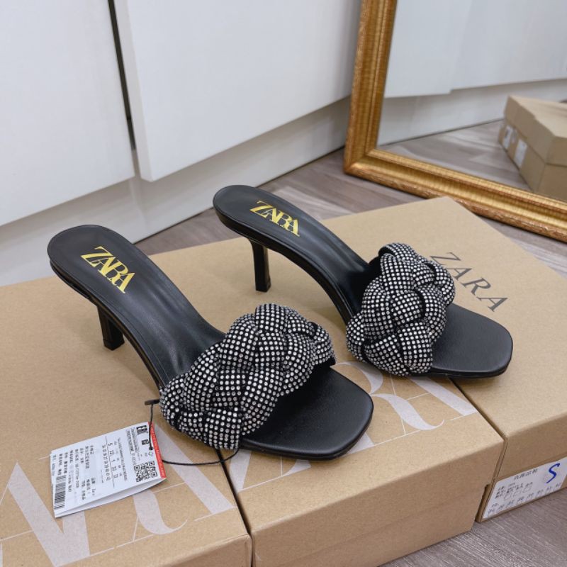 BM(ẢNH THẬT) Guốc 7p Quai Tết Đính Đá Da Mềm Êm Fullbox Tag Hãng Cao Cấp