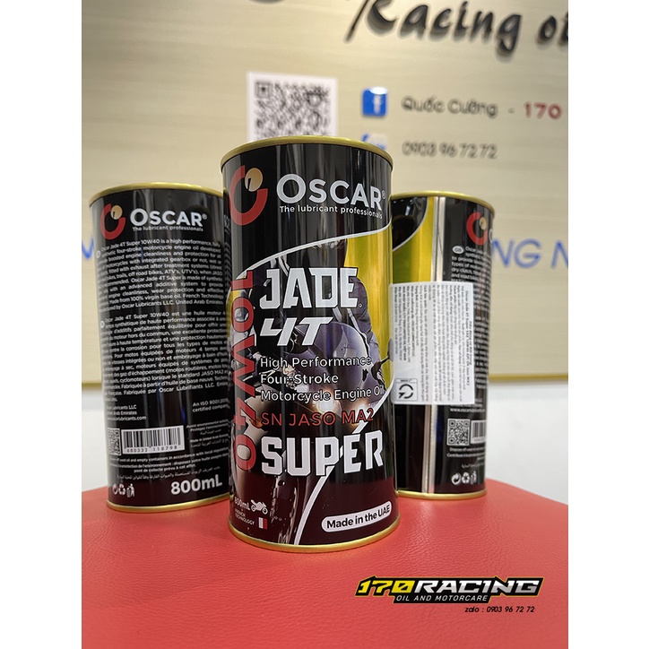 (HCM) Nhớt Xe Máy OSCAR JADE SUPER 4T 10W40 Dung Tích 800 ML - 1000 ML