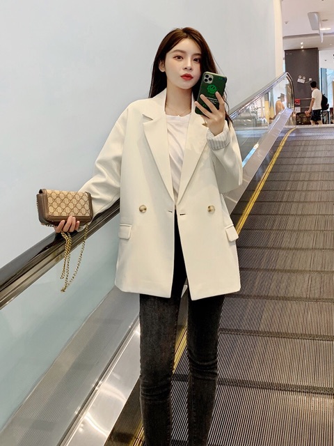 Áo vest | Áo Blazer màu be, đen hàn quốc 2020 ( có ảnh thật) | BigBuy360 - bigbuy360.vn