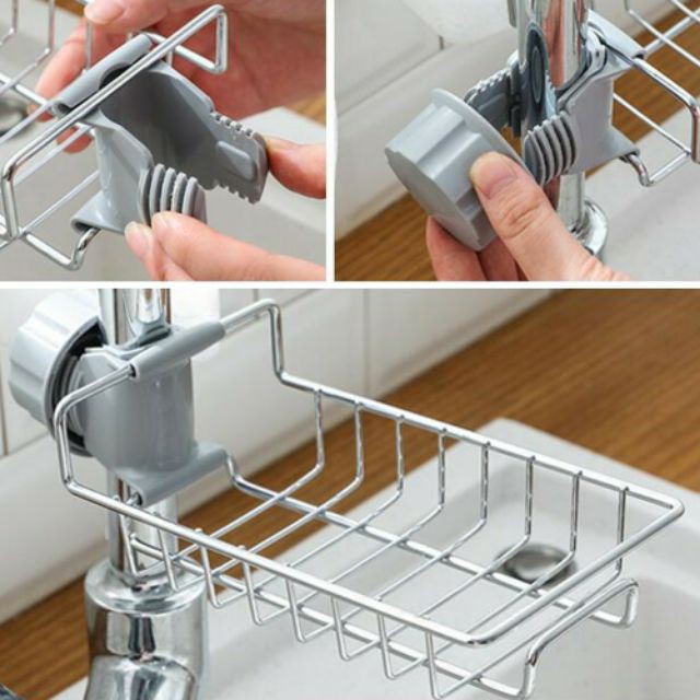 Giá, Giỏ Inox 304 Treo Vòi Bồn Rửa Bát, Chén