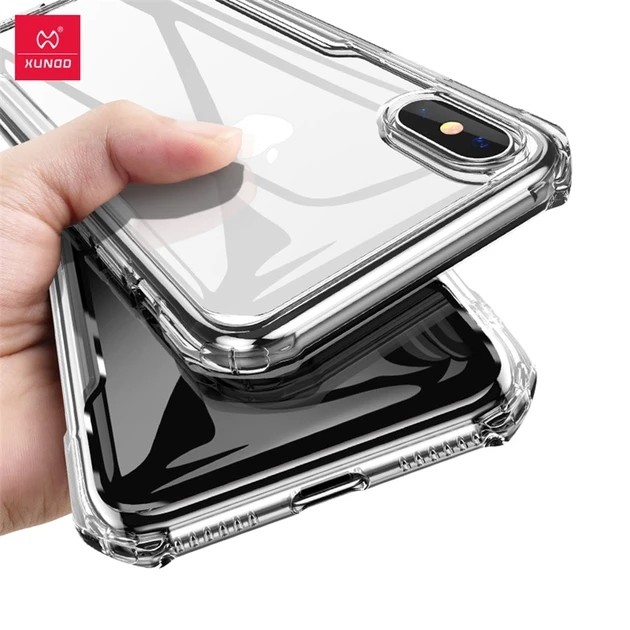 Ốp lưng XUNDD iPhone XS Max - Chống shock, Mặt lưng trong, Chính Hãng - Beatle Series ( Trong Suốt / Xám Trong )