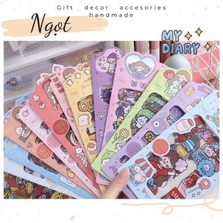 [SẴN LẺ] Tập 4 Tờ Sticker Cute Hình Dán Xinh Xỉu