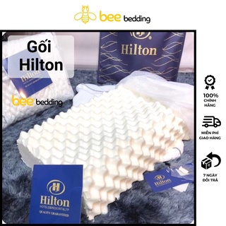 Gối cao su non hilton, dành cho người lớn chống đau mỏi vai gáy mềm mại, êm thoáng khí – giúp ngủ ngon, chống ngáy