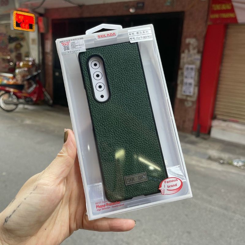 Ốp lưng SULADA da sần Samsung Z Fold 3 5G 2 mảnh bảo vệ máy