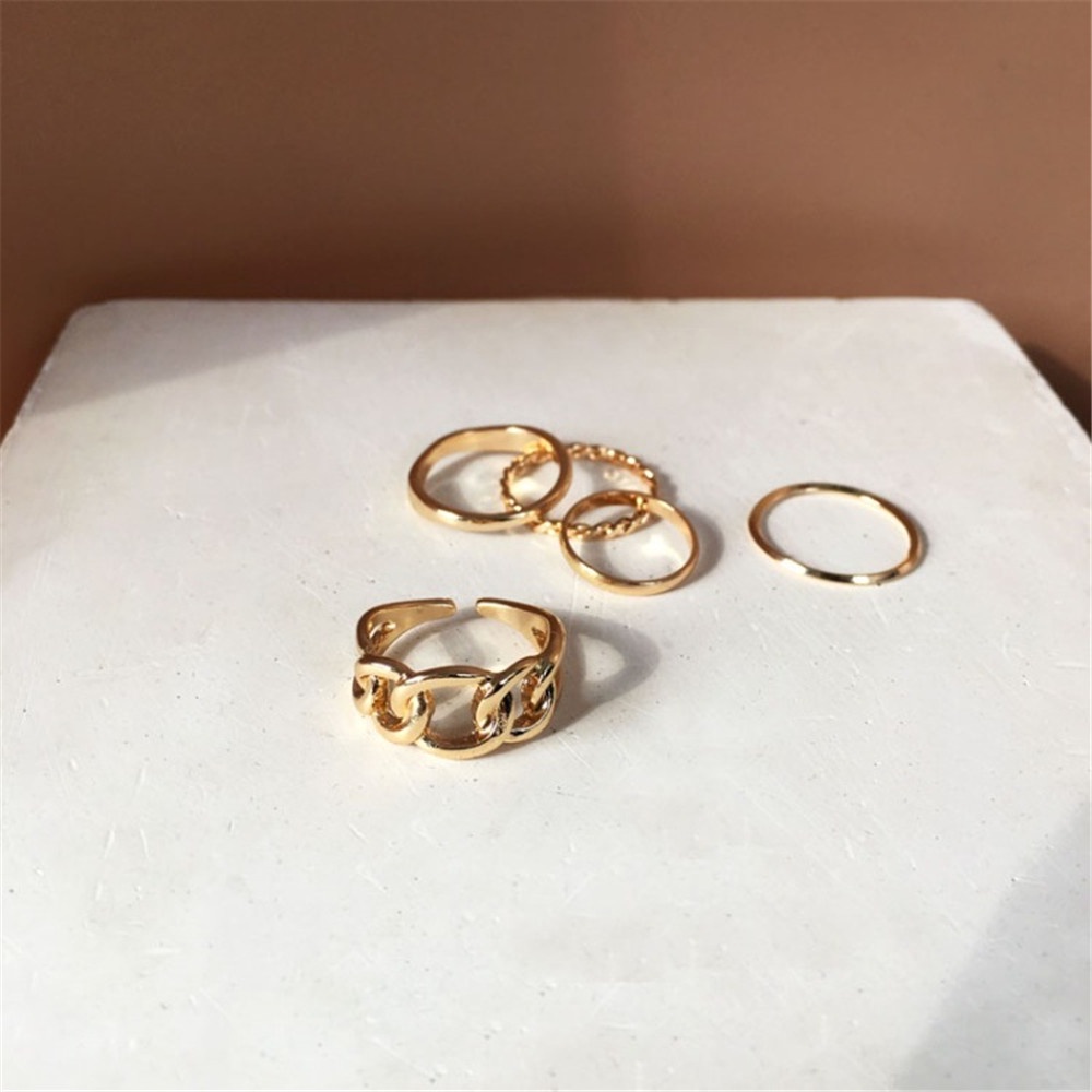 Set 5 Nhẫn Đeo Tay Phong Cách Âu Mỹ Cho Nữ