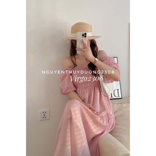 [NEW]VÁY TƠ TAY DÚM NHÚN NGỰC MẶC 2 KIỂU”Lamy dress”