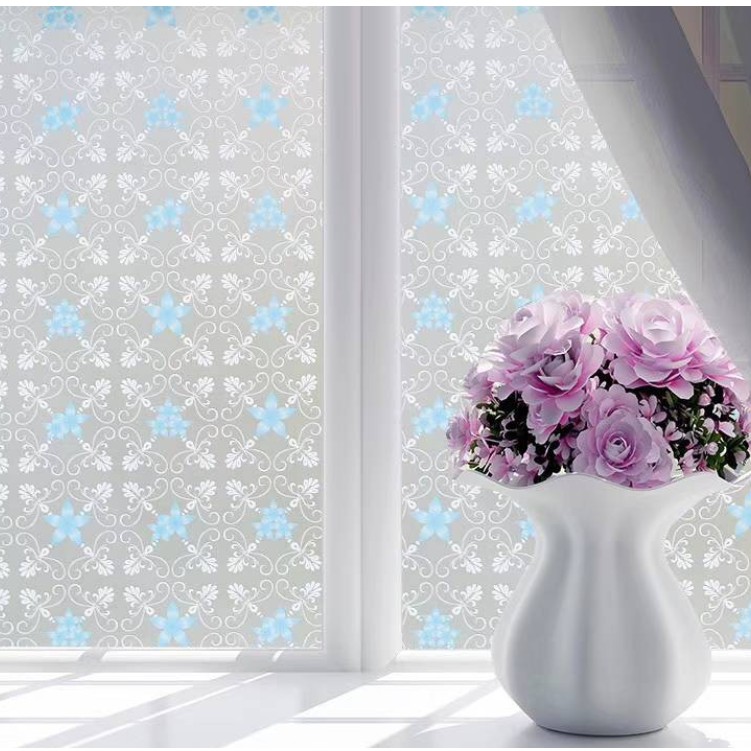Cuộn 5m dán kính HOA LY XANH khổ rộng 45cm