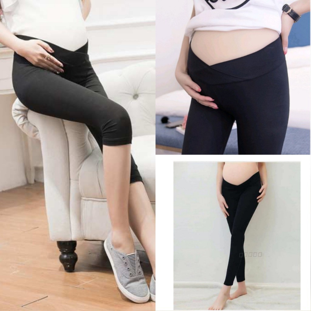 Quần Legging Bầu Dài / Ngố Cạp Chéo Chất Siêu Đẹp ( 45-62kg)