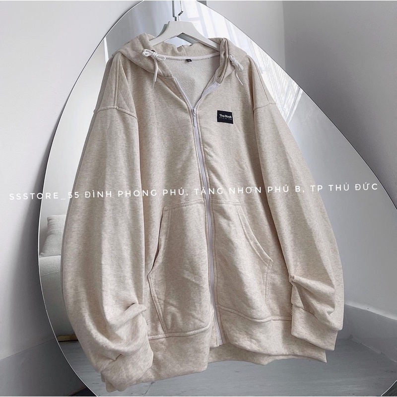 Áo khoác nỉ zip NOAZH xám trắng ảnh thật unisex SSSTore ( nam nữ mặc đều được)