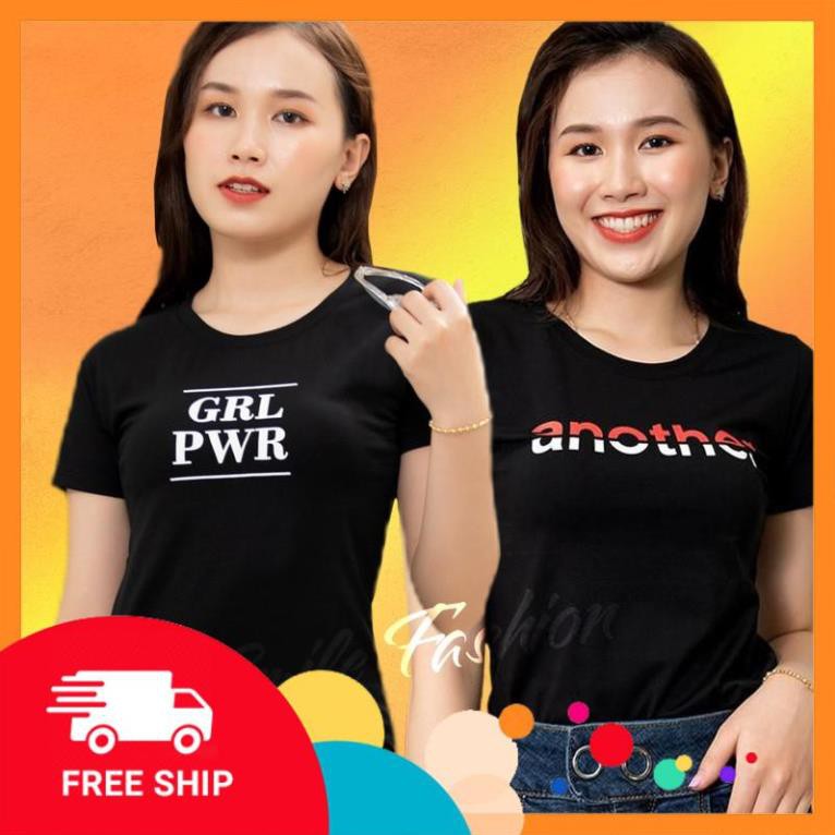 Áo Phông Nữ trơn in chữ, Bộ sưu tập áo thun dày dặn đẹp nhất 2021