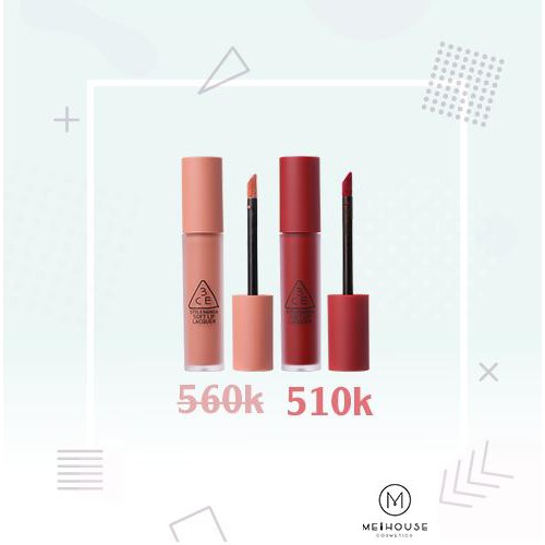 COMBO SON 3CE 2 CÂY SOFT LIP LACQUER GIÁ GỐC 560K GIẢM CÒN 510K