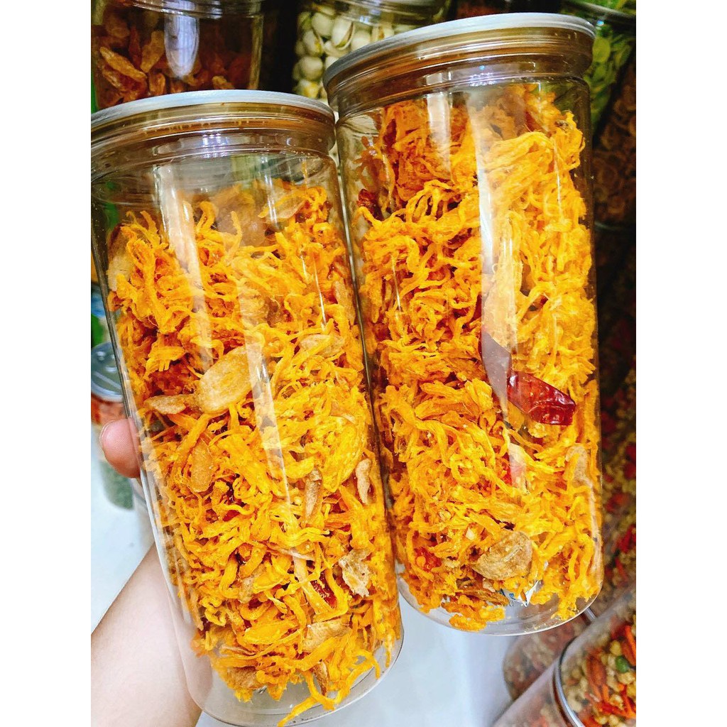 Khô gà bơ tỏi xé cay BếpMom 300g, đồ ăn vặt Sài Gòn