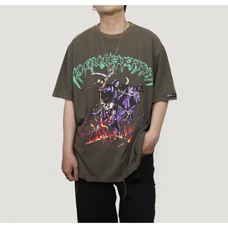 Áo phông ngắn tay Xanh rêu form rộng Unisex T62