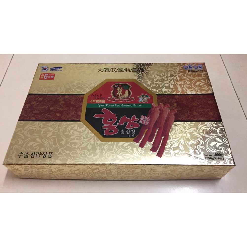 Cao hồng sâm Hàn Quốc 6 năm tuổi ( hộp 4 lọ x 250gr)