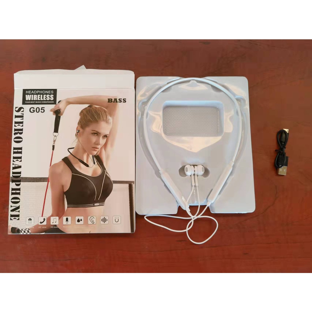 Tai nghe Bluetooth đeo cổ kiểu dáng thể thao, giảm tiếng ồn, hiệu ứng âm thanh tốt, nhỏ gọn tiện dụng