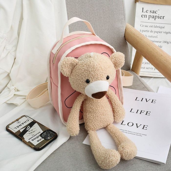 (Có video) Balo mini gấu Teddy nhiều màu siêu xinh xắn cho trẻ mẫu giáo