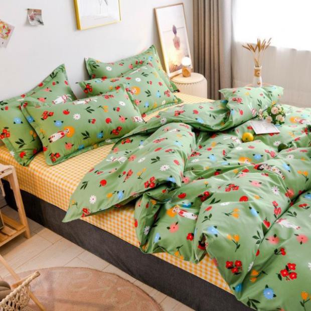 Bộ Chăn Ga Gối Bé Thỏ Cotton cotton 80%  1m6/1m8/2m  Maibedding