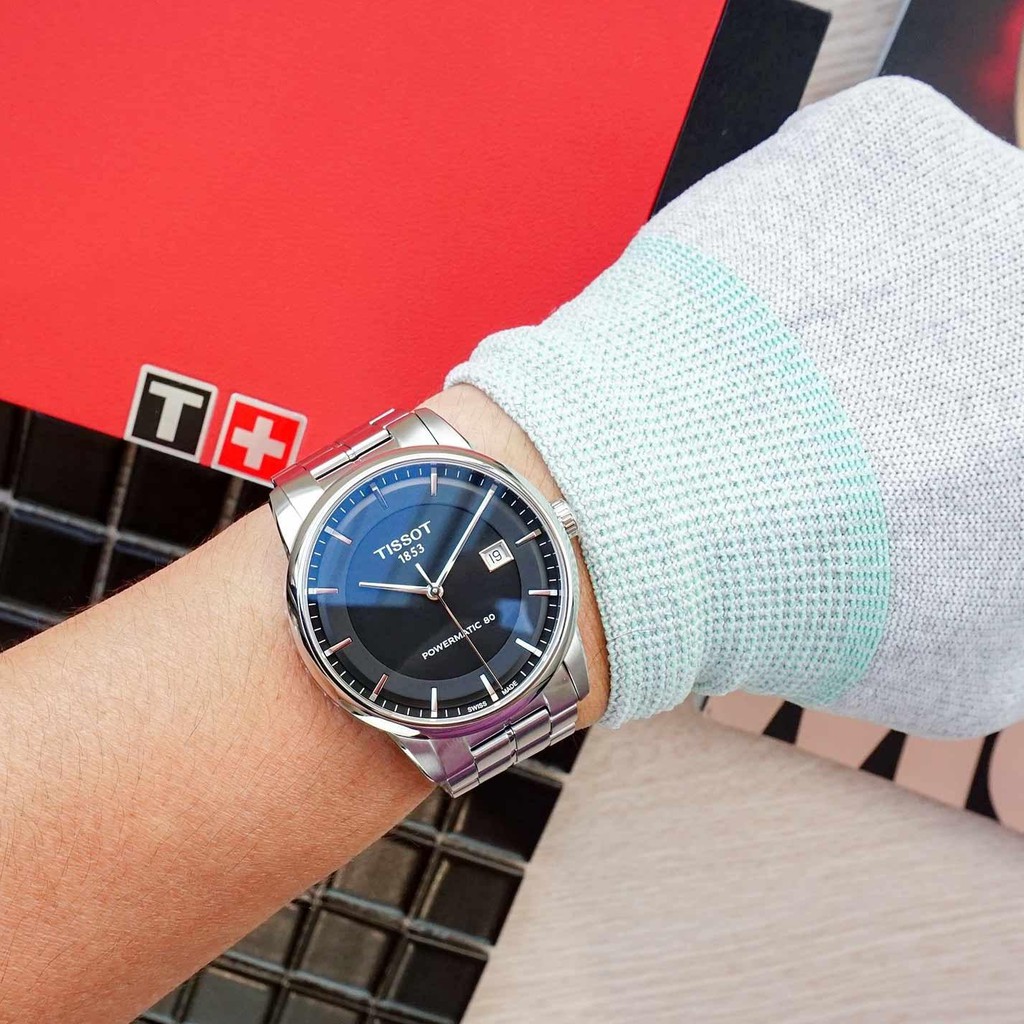 HOT Đồng hồ đeo tay dành cho doanh nhân nam Tissot Luxury Powermatic 80 Black T086.407.11.051.00