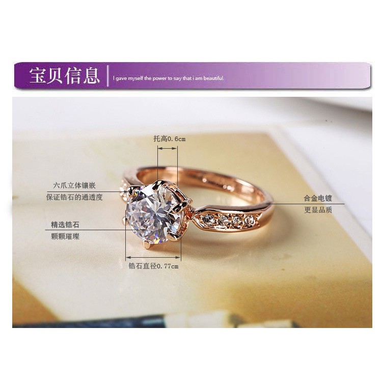 Nhẫn Đeo Tay Kim Loại Đính Đá Phong Cách Hàn Quốc Cho Nữ