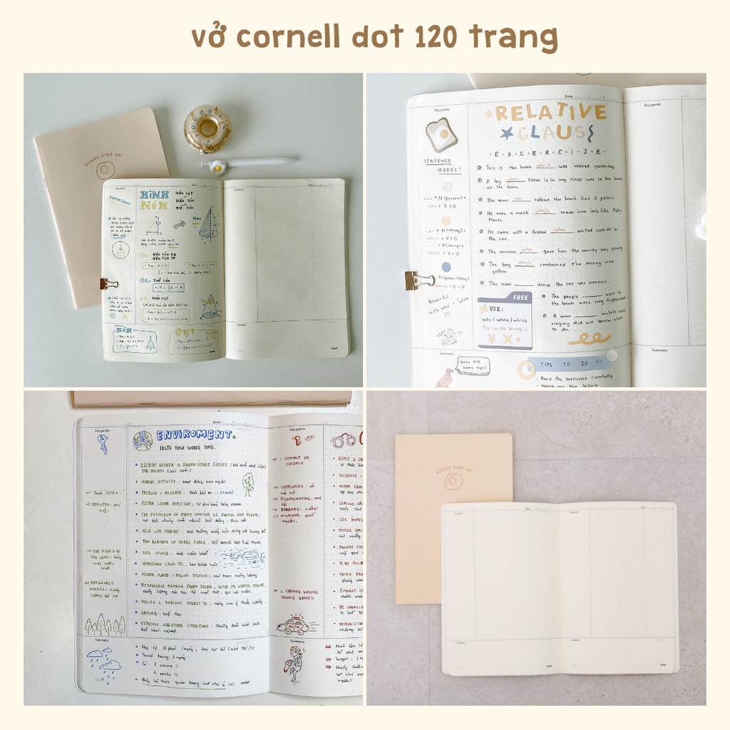 Vở crabit kẻ ngang, cornell, ô vuông 80 120 trang, vở học sinh studygram