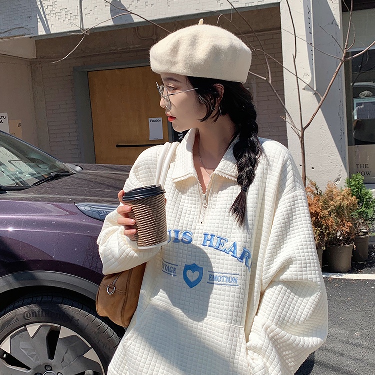 Áo Sweater Cổ Áo Polo Dáng Rộng Thiết Kế Mới Thời Trang Mùa Thu 2021 Cho Nữ