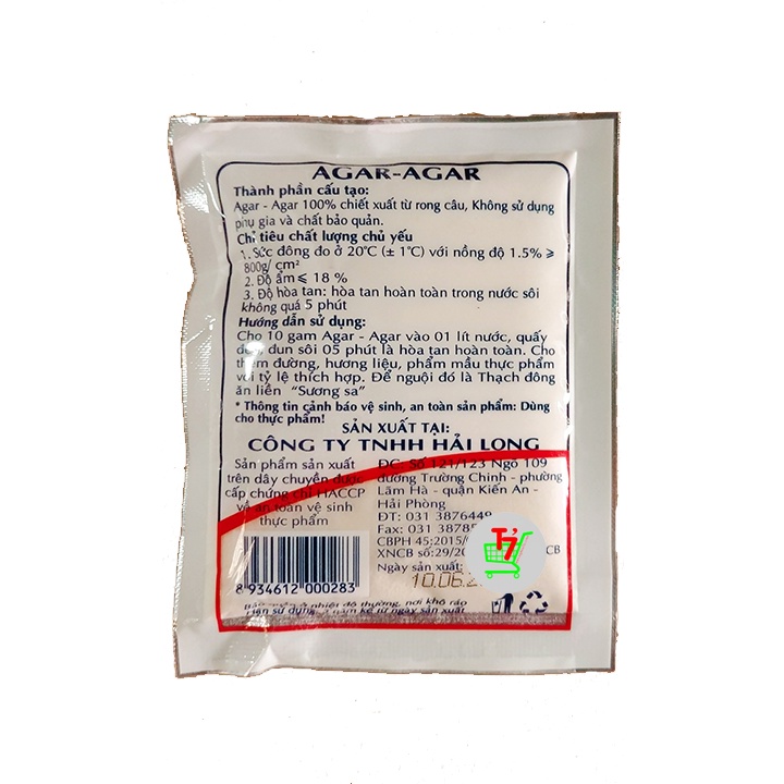 Bột rau câu giòn Agar Robika Hải Long gói 25g