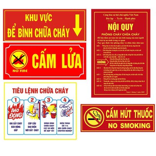 BỘ NỘI QUY, TIÊU LỆNH PHÒNG CHÁY CHỮA CHÁY _ Bộ 4 tấm_QT