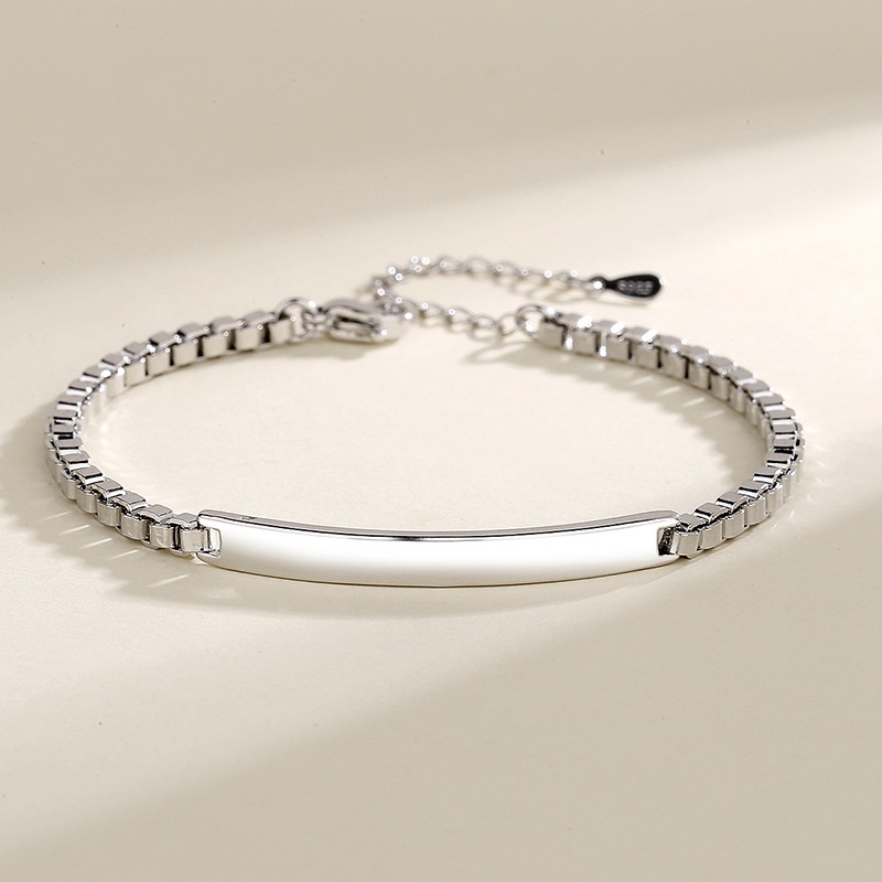 Vòng Đeo Tay Kỷ Niệm Dạng Phẳng Sáng Bóng Cho Cặ