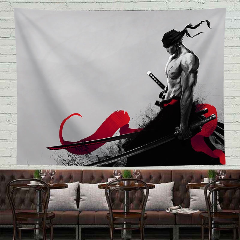 Anime Luffy One Piece Vải nền in Vải treo Trang trí phòng ngủ Ký túc xá cần phải có Vải dán tường Tấm thảm Tấm thảm Những gì bạn thấy là những gì bạn nhận được