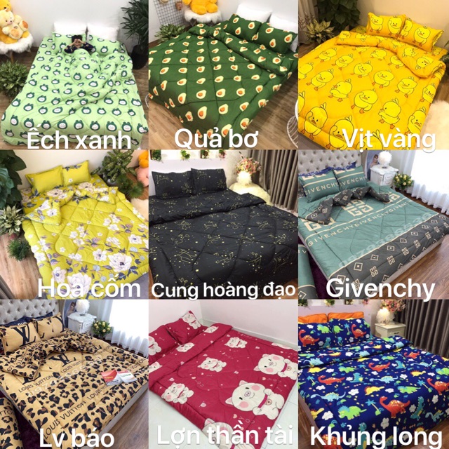 [Sale] Bộ ga gối cotton poly, inbox chọn mẫu