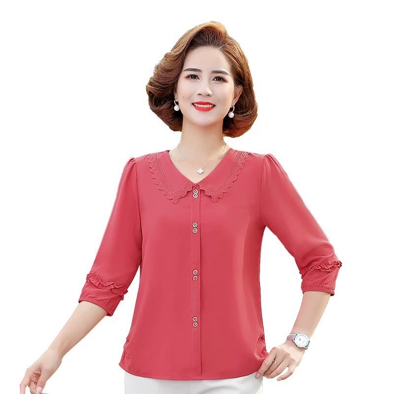 Áo sơ mi nữ trung niên mềm mát kiểu dáng sang trọng NP3364