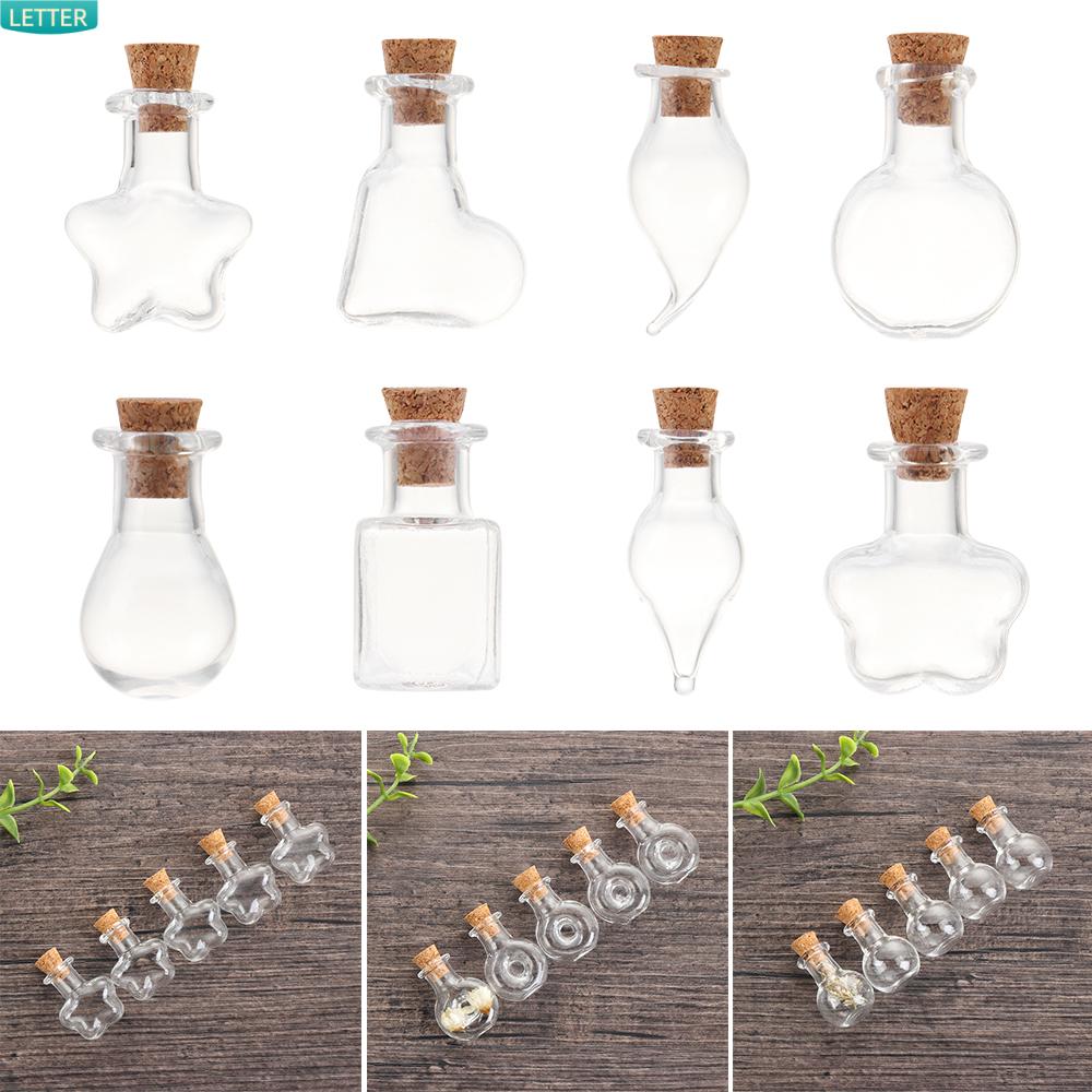 Bộ 5 Lọ Thủy Tinh Rỗng Đựng Nút Bần Mini Có Nút Bần Trang Trí Nhà Cửa