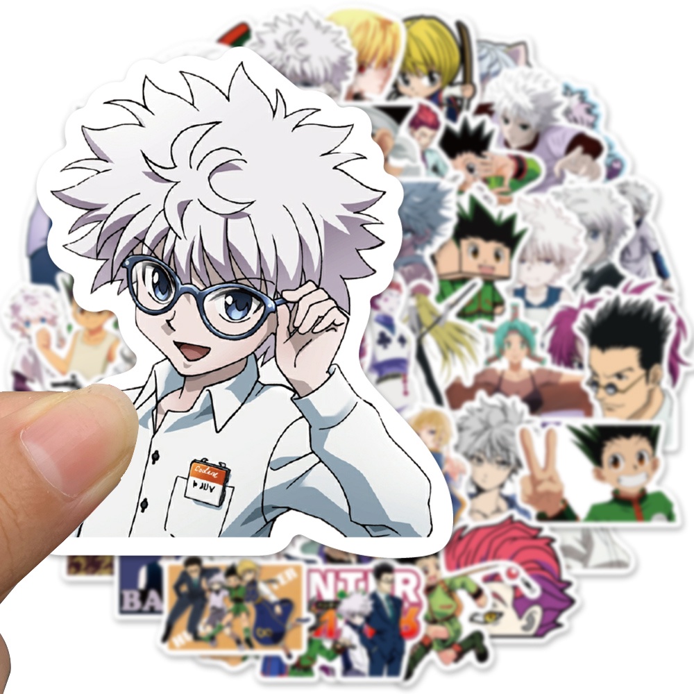 Set 10/25/50 miếng dán trang trí PVC chống nước hình Anime HUNTER X HUNTER