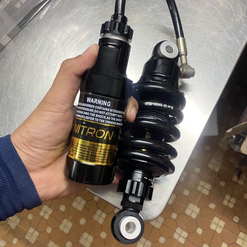 Phuộc nhún sau Nitron Full đen bình dầu cho Ex 135 Ex 150 Ex 155 ...