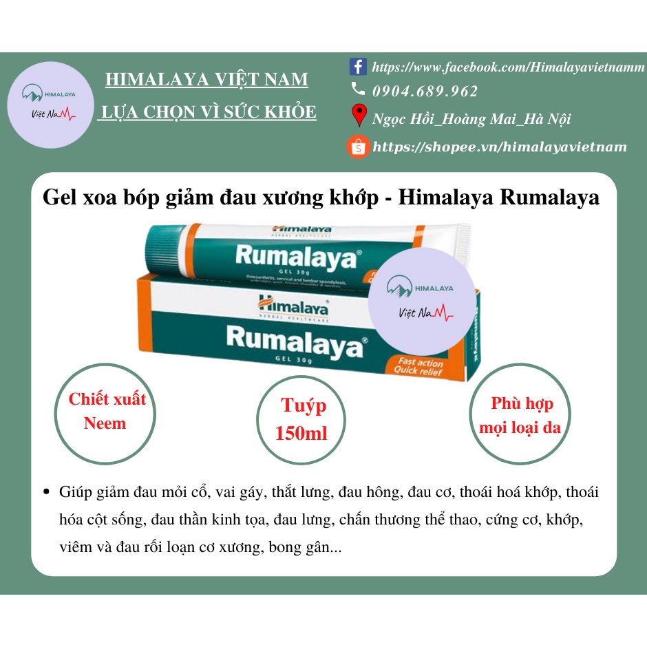 Gel xoa bóp giảm đau xương khớp - Himalaya Rumalaya Gel 30g