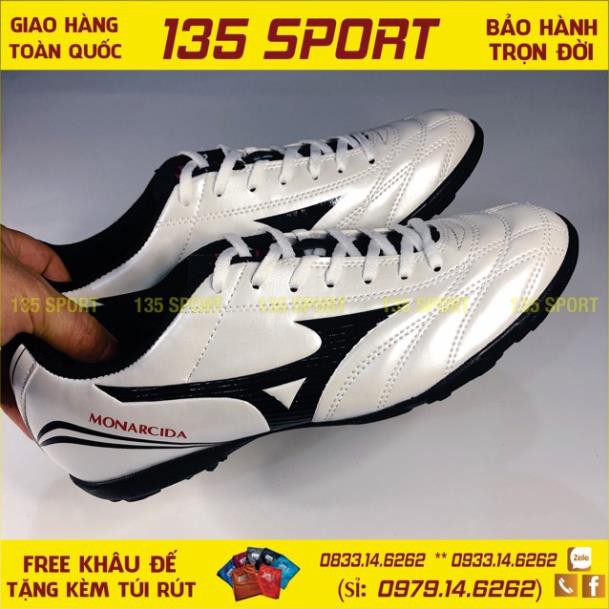 6/6 NEW<<< Giày Bóng Đá Mizuno Monarcida Neo Trắng Kẻ Đen TF bán chạy [TOP CHAY ] .