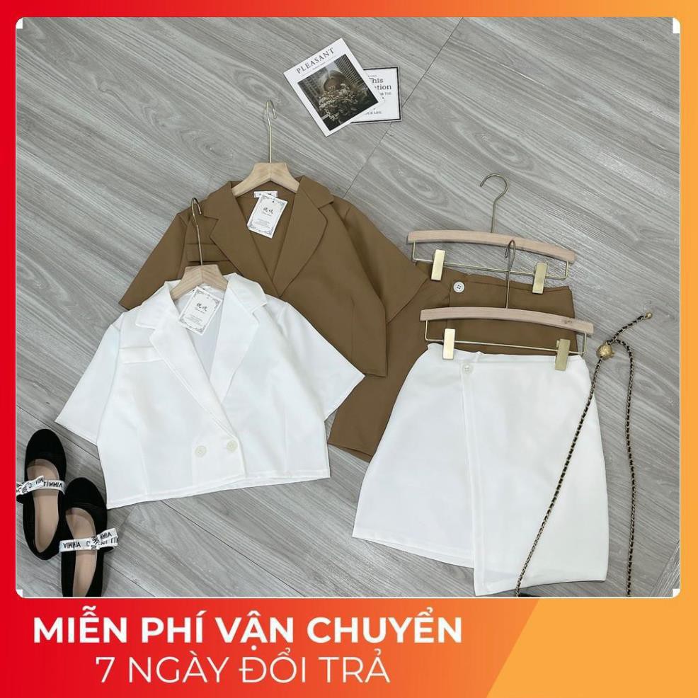 [ 𝐅𝐑𝐄𝐄 𝐒𝐇𝐈𝐏 ] Set Croptop Tuyết Mưa Mix Chân Váy Lệch
