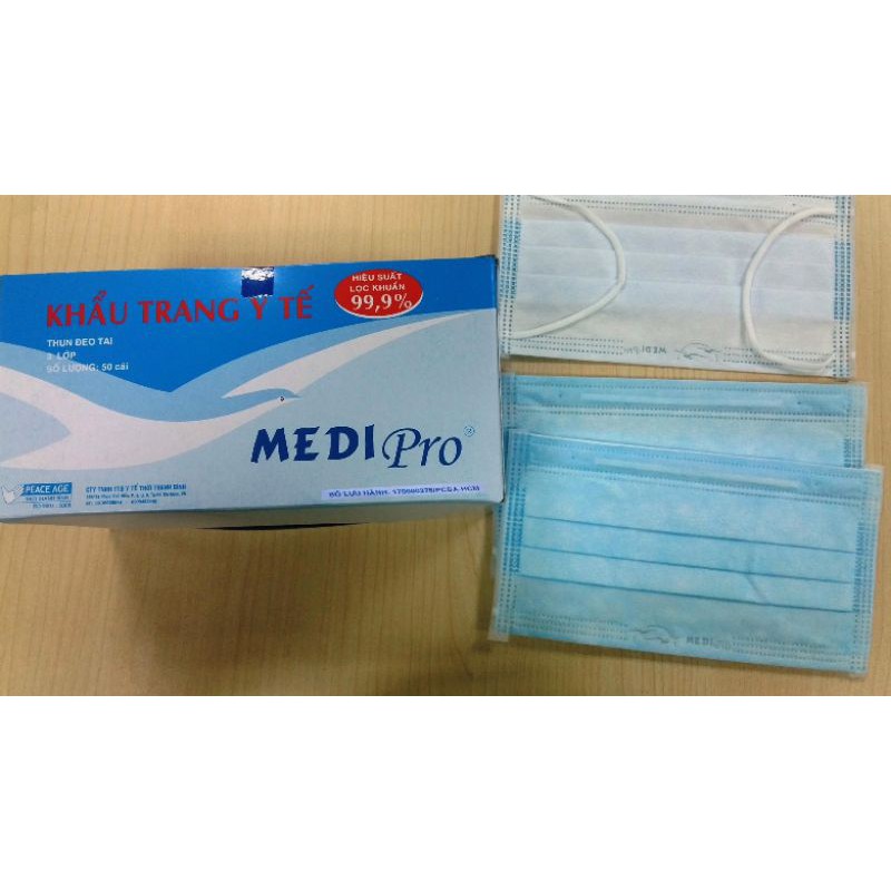 Khẩu trang y tế 3 lớp Medi pro (Chính Hãng)