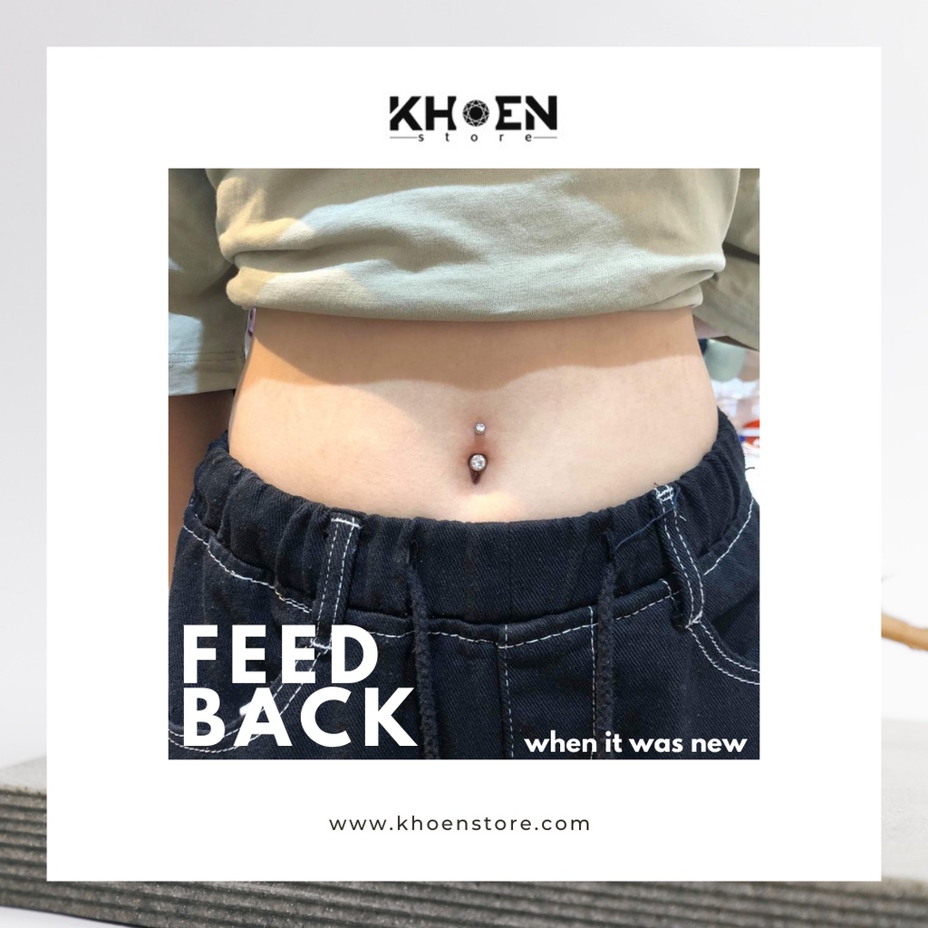 Khuyên Rốn đá cơ bản - Thép không gỉ - Khoen Store