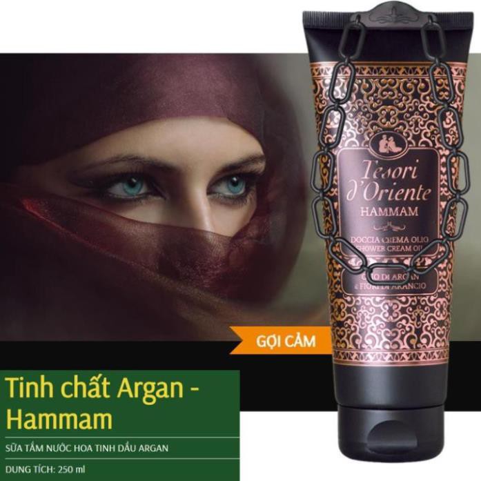 DẦU GỘI 1 [Chính hãng] Sữa tắm nước hoa Tesori d'Oriente Hammam Shower Tinh Dầu Argan xích 250ml (ITALY) DẦU GỘI 1