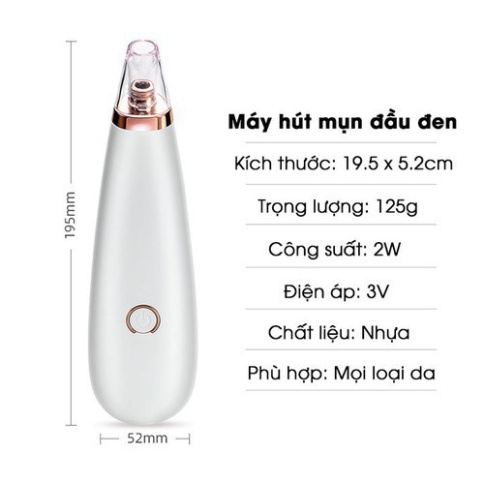 Máy hút mụn cầm tay mini - Máy hút mụn đầu đen ở mũi, mụn cám dầu bã nhờ cho da mặt căng bóng, se khít lỗ chân lông