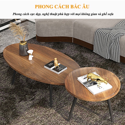 Bộ Bàn Trà Đôi Cao Cấp-Bàn Trà Uống Nước-Bàn Cafe Kép Phong Cách Cho Phòng Khách ko | BigBuy360 - bigbuy360.vn