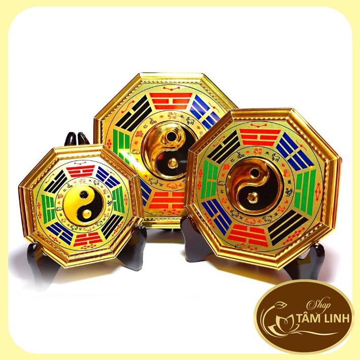 Gương Bát Quái Phong Thủy Âm Dương Mạ Vàng