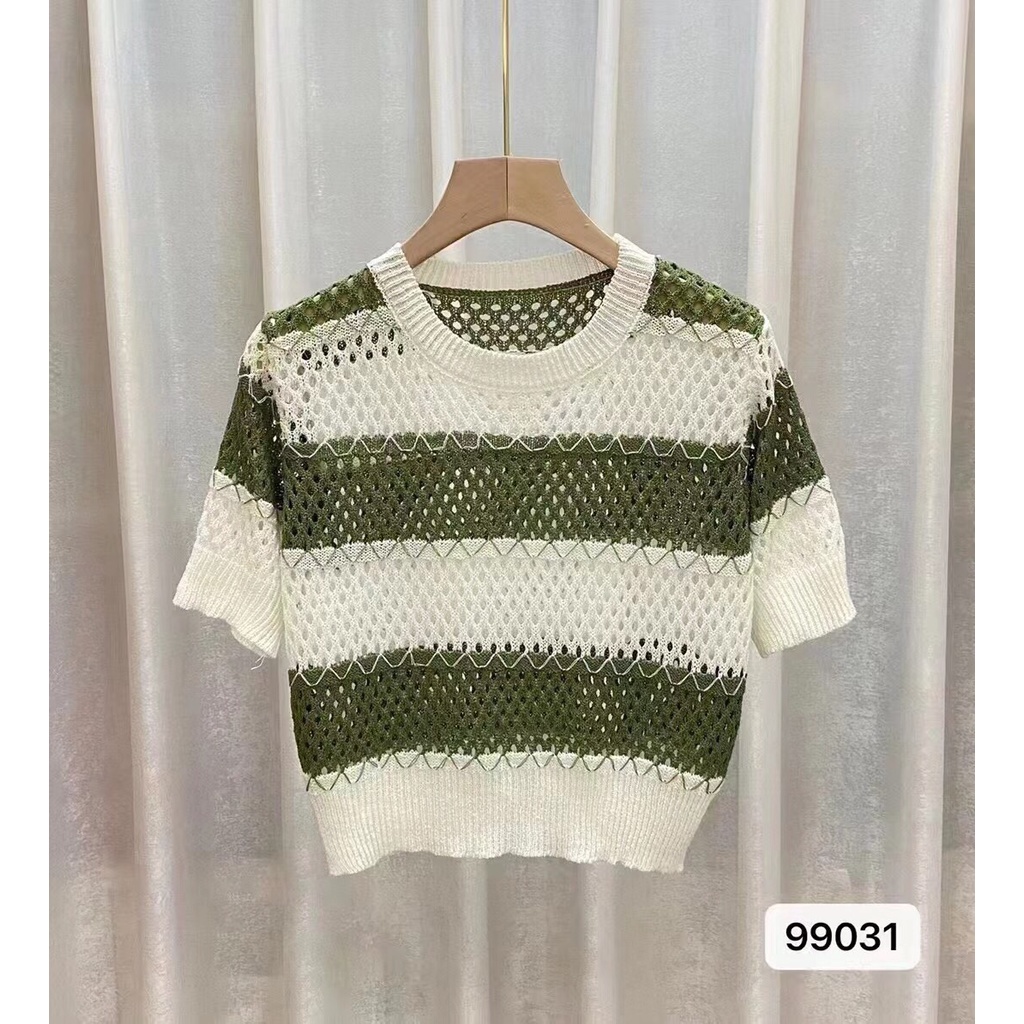 99031. ÁO LEN KẺ TAY NGẮN