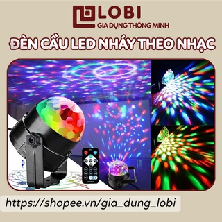 Đèn nháy theo nhạc led cầu mini, đèn bar vũ trường trang trí cảm biến theo nhạc nhiều màu đẳng cấp có điều khiển từ xa