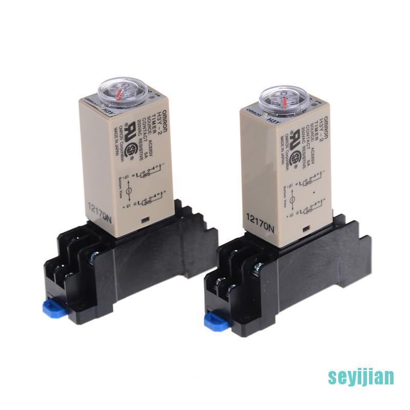 Rơ Le Thời Gian Trễ 220V H3Y-2 0-30s / 60s DPDT &amp; Base