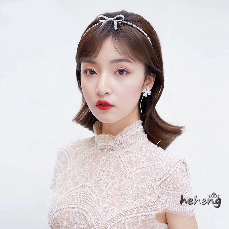 Vương Miện Cài Tóc Hình Nơ Xinh Xắn Cho Cô Dâu