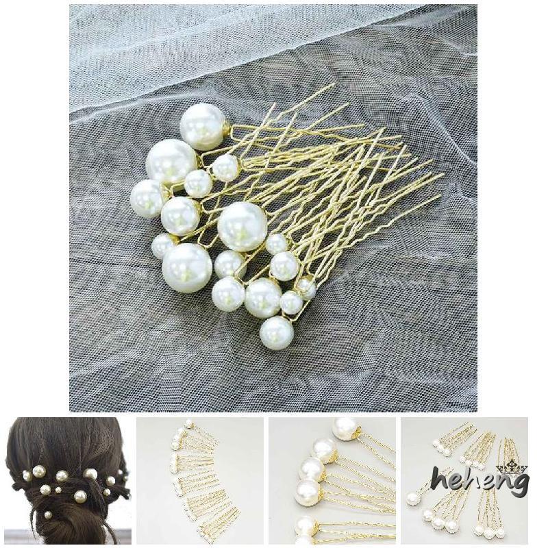 Set 18 Trâm Cài Tóc Đính Ngọc Trai Giả Thời Trang