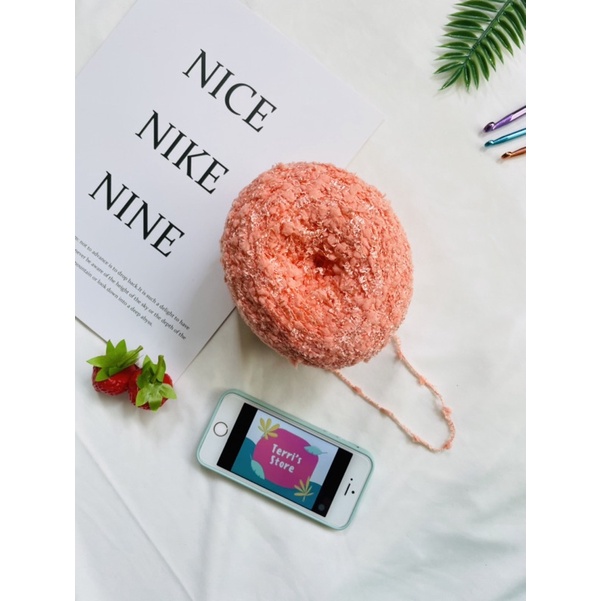 Yarn - Len sợi bông xù - Mi Pompom - Mi Xù đốm - Sợi Thu Đông